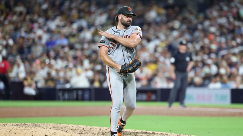 SAN DIEGO, CA – JULY 30: Robbie Ray #38 of the San Francisco Giants reacts during the game between the San Francisco Giants and the San Diego Padres at Petco Park on Thursday, July 30, 2026 in San Diego, California. (Photo by Brendon Baranov/MLB Photos via Getty Images)