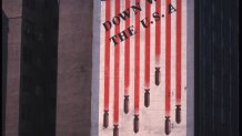 281022 012: A billboard painted on a building says "Down with the USA" September 22, 1996 in Tehran, Iran. Six years after the death of Ayatollah Khomeini the people of Iran are still cautious of Westernization. (Photo by Scott Peterson/Liaison)
