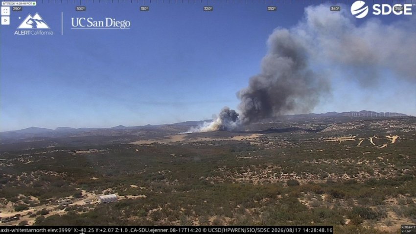 The Church Fire in Campo on Aug. 17, 2026.