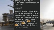 A message shared with NBC 7 sent from a USS Abraham Lincoln sailor to his fiancée. March 2026.