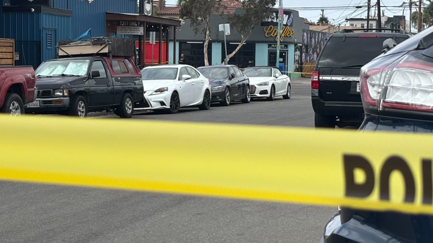 Police tap in middle of street in North Park. September 16, 2026.