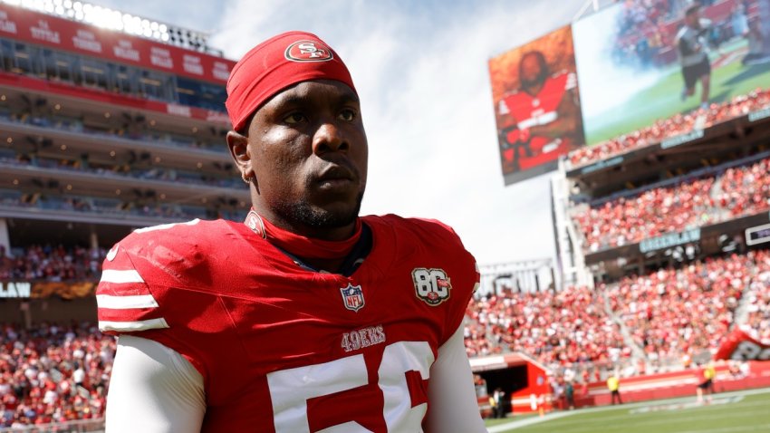 Keion White #56 of the San Francisco 49ers.