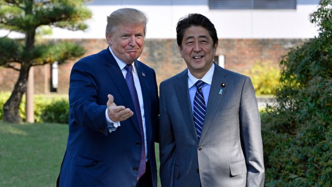 Image result for Trump to host Japan's Abe amid strain over N. Korea, tariffs